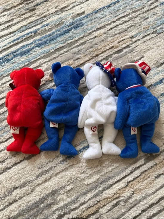 Lot of 4 Retired Patriotic Ty Beanies (Thomas, John,  Benjamin, & Sam) - Picture 4 of 4